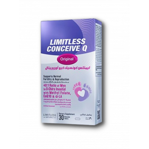 LIMITLESS CONCEIVE Q ( MYO-INOSITOL + CHIRO-INOSITOL + ALPHA-LACTALBUMIN + COENZYME Q10-CYCLODEXTRIN COMPLEX + ZINC ) 30 CHEWABLE TABLETS